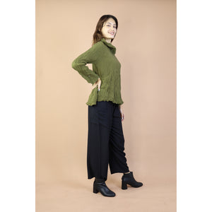Fall and Winter Collection Organic Cotton Solid Color Turtle  Neck Top LI0044 000001 00