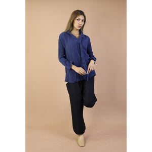 Fall and Winter Collection Organic Cotton Solid Color Tie Neck Top LI0045 000001 00