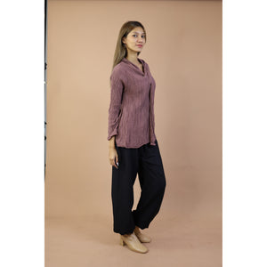 Fall and Winter Collection Organic Cotton Solid Color Tie Neck Top LI0045 000001 00