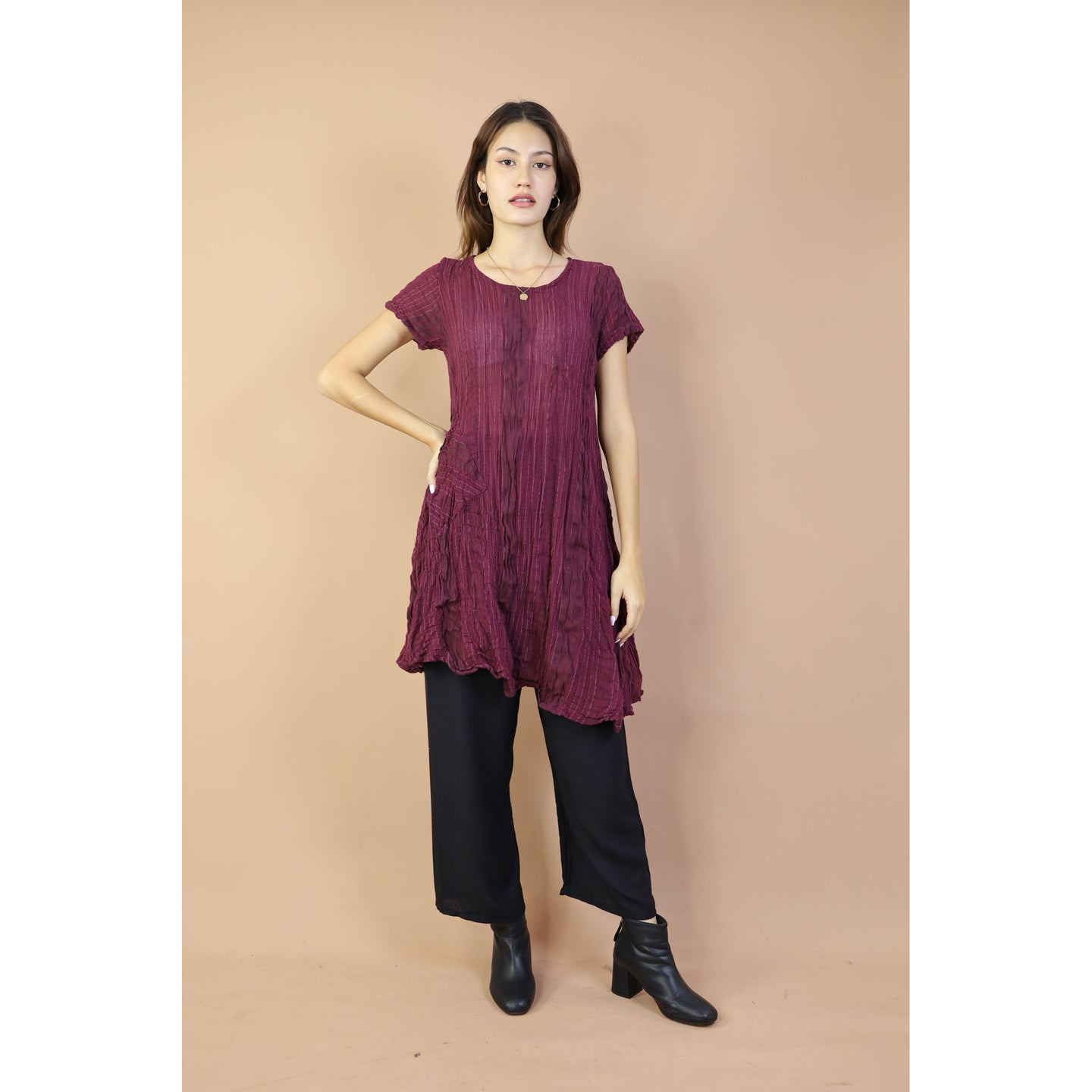 Fall and Winter Collection Organic Cotton Solid Color short Sleeve LI0049 000001 00