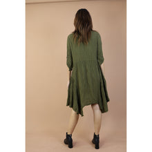 Load image into Gallery viewer, Fall and Winter Collection Organic Cotton Solid Color V Neck Dress  LI0055 000001 00