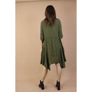 Fall and Winter Collection Organic Cotton Solid Color V Neck Dress  LI0055 000001 00