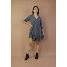 Load image into Gallery viewer, Fall and Winter Collection Organic Cotton Solid Color V Neck Dress  LI0055 000001 00