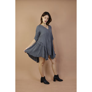 Fall and Winter Collection Organic Cotton Solid Color V Neck Dress  LI0055 000001 00
