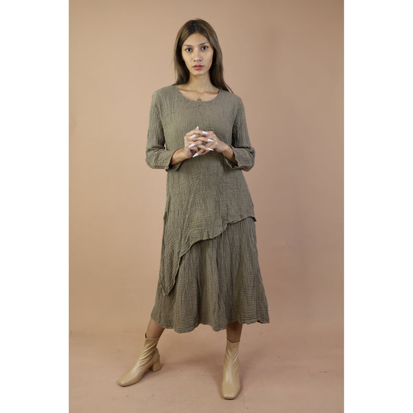 Fall and Winter Collection Organic Cotton Solid Color Dress  LI0060 000001 00