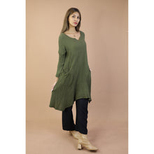 Load image into Gallery viewer, Fall and Winter Collection Organic Cotton Solid Color Dress  LI0065 000001 00