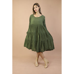 Fall and Winter Collection Organic Cotton Solid Color Dress  LI0068 000001 00