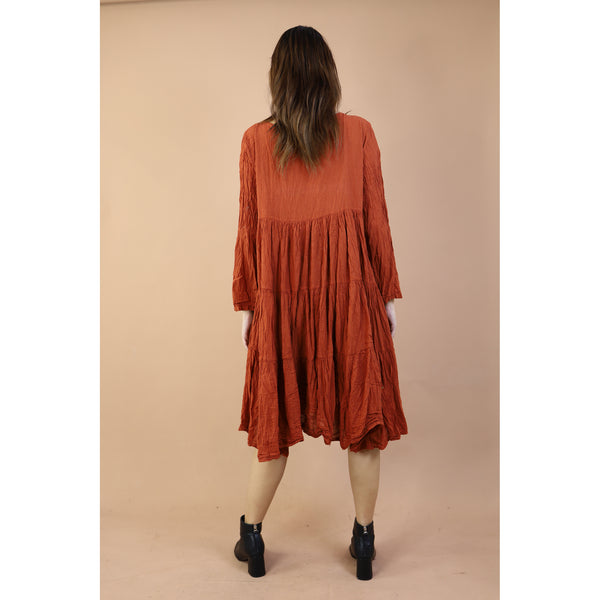 Fall and Winter Collection Organic Cotton Solid Color Dress  LI0068 000001 00