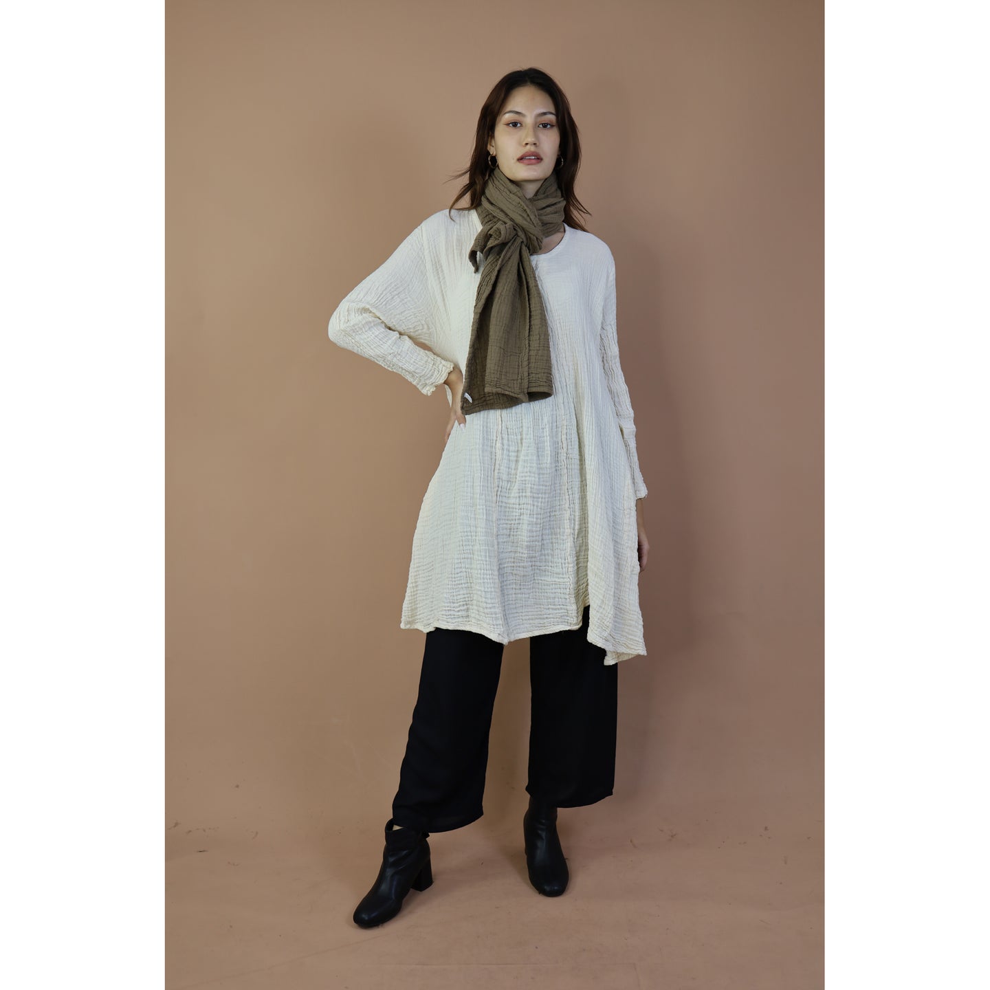 Fall and Winter Collection Organic Cotton Solid Color  Small Shawl&Scarf  LI0073 000001 00