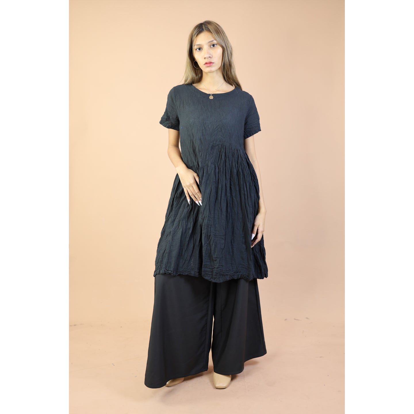 Fall and Winter Collection Cotton Organic Solid Color Dress  LI0076 000001 00