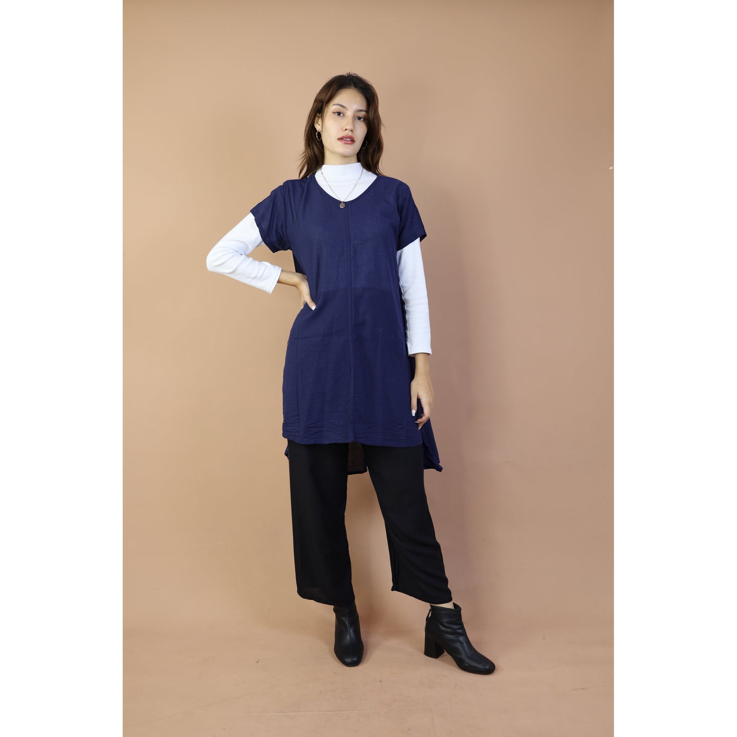 Fall and Winter Collection Cotton Organic Solid Color Dress  LI0080 000001 00