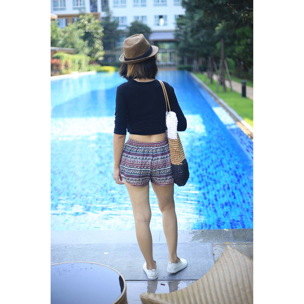 Peacock Women's Shorts Drawstring Genie Pants in Balck Gold PP0142 020007 04
