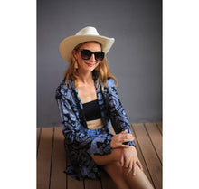 Load image into Gallery viewer, Elephant Circles Women Kimono in Black JK0020 020051 01