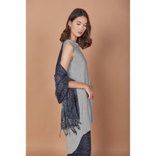 Load image into Gallery viewer, Monotone Mandala Scarf in Navy JK0038 020031 02