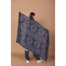 Load image into Gallery viewer, Monotone Mandala Scarf in Navy JK0038 020031 02