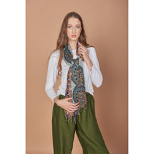 Load image into Gallery viewer, Contrast Mandala Scarf in Navy Blue JK0038 020127 05