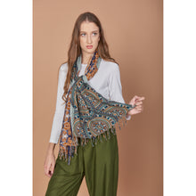 Load image into Gallery viewer, Contrast Mandala Scarf in Navy Blue JK0038 020127 05