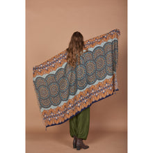 Load image into Gallery viewer, Contrast Mandala Scarf in Navy Blue JK0038 020127 05