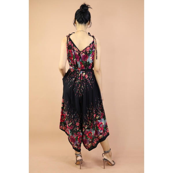 Floral Ivy Women's Jumpsuit with Belt in Black JP0097 020010 01