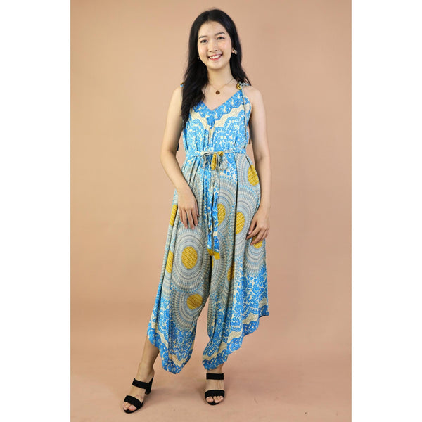 Vivid 2Tone Mandala Women's Jumpsuit with Belt in Light Blue JP0097 020032 03