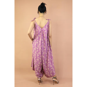 Ginkgo Leaves Women's Jumpsuit with Belt in Pink P0097 020354 01