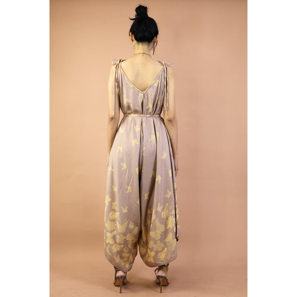 Butterfly Women's Jumpsuit with Belt in Nude JP0097 020355 01