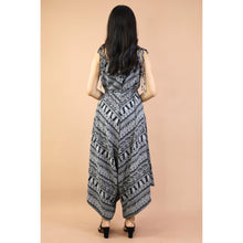 Load image into Gallery viewer, Abstract Lines Jumpsuit with Belt in Black JP0097 020358 01