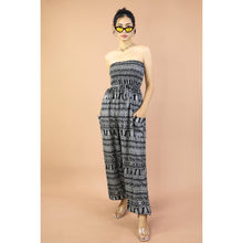Load image into Gallery viewer, Abtract Lines Women&#39;s Jumpsuit Aladdin Style with Belt  in Navy JP0098 020353 01