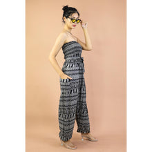 Load image into Gallery viewer, Abtract Lines Women&#39;s Jumpsuit Aladdin Style with Belt  in Navy JP0098 020353 01