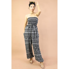 Load image into Gallery viewer, Abtract Lines Women&#39;s Jumpsuit Aladdin Style with Belt  in Navy JP0098 020353 01