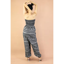 Load image into Gallery viewer, Abtract Lines Women&#39;s Jumpsuit Aladdin Style with Belt  in Navy JP0098 020353 01