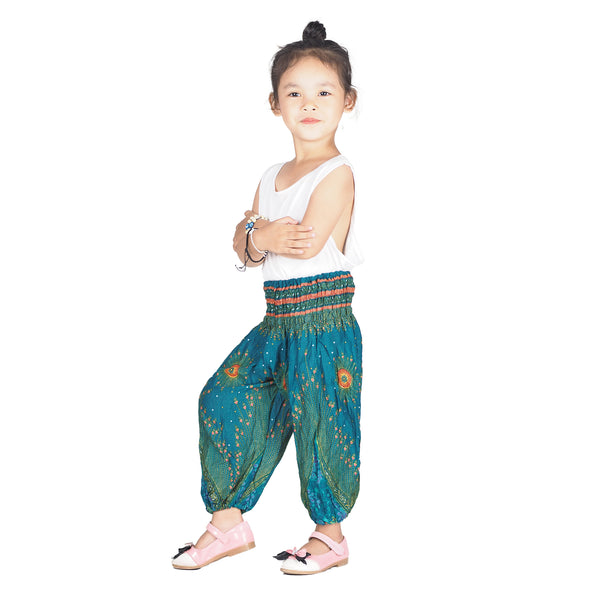 Peacock Eye Unisex Kid Harem Pants in Ocean Blue PP0004 020003 02