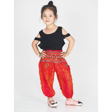 Load image into Gallery viewer, Peacock Unisex Kid Harem Pants in Red PP0004 020008 05