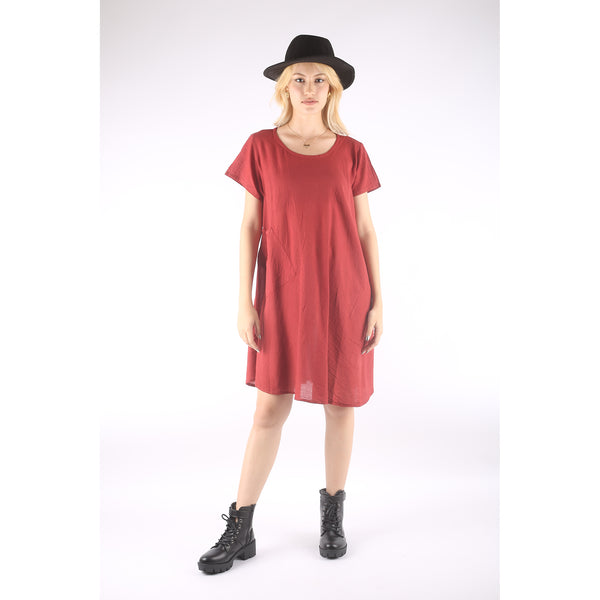 Fall Collection Solid Color Short Sleeve Shirt Dress Women LI0011 000001 00