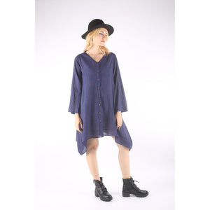 Fall Collection Solid Color Long Sleeve Shirt Dress Asymmetric Women LI0010 000001 00