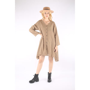 Fall Collection Solid Color Long Sleeve Shirt Dress Asymmetric Women LI0010 000001 00