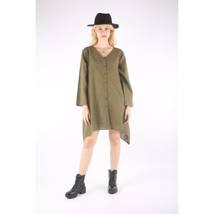 Fall Collection Solid Color Long Sleeve Shirt Dress Asymmetric Women LI0010 000001 00