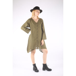 Fall Collection Solid Color Long Sleeve Shirt Dress Asymmetric Women LI0010 000001 00