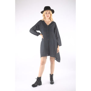 Fall Collection Solid Color Long Sleeve Shirt Dress Asymmetric Women LI0010 000001 00