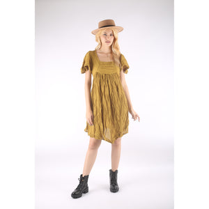 Fall Collection Solid Color Short Open Sleeves Dress Women LI0012 000001 00