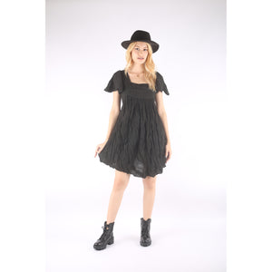 Fall Collection Solid Color Short Open Sleeves Dress Women LI0012 000001 00