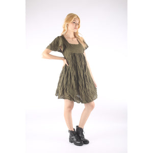 Fall Collection Solid Color Short Open Sleeves Dress Women LI0012 000001 00