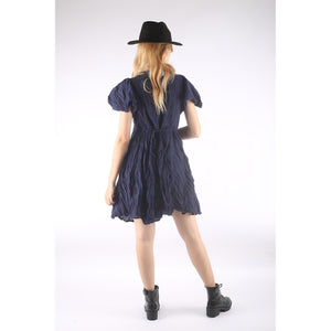 Fall Collection Solid Color Short Open Sleeves Dress Women LI0012 000001 00