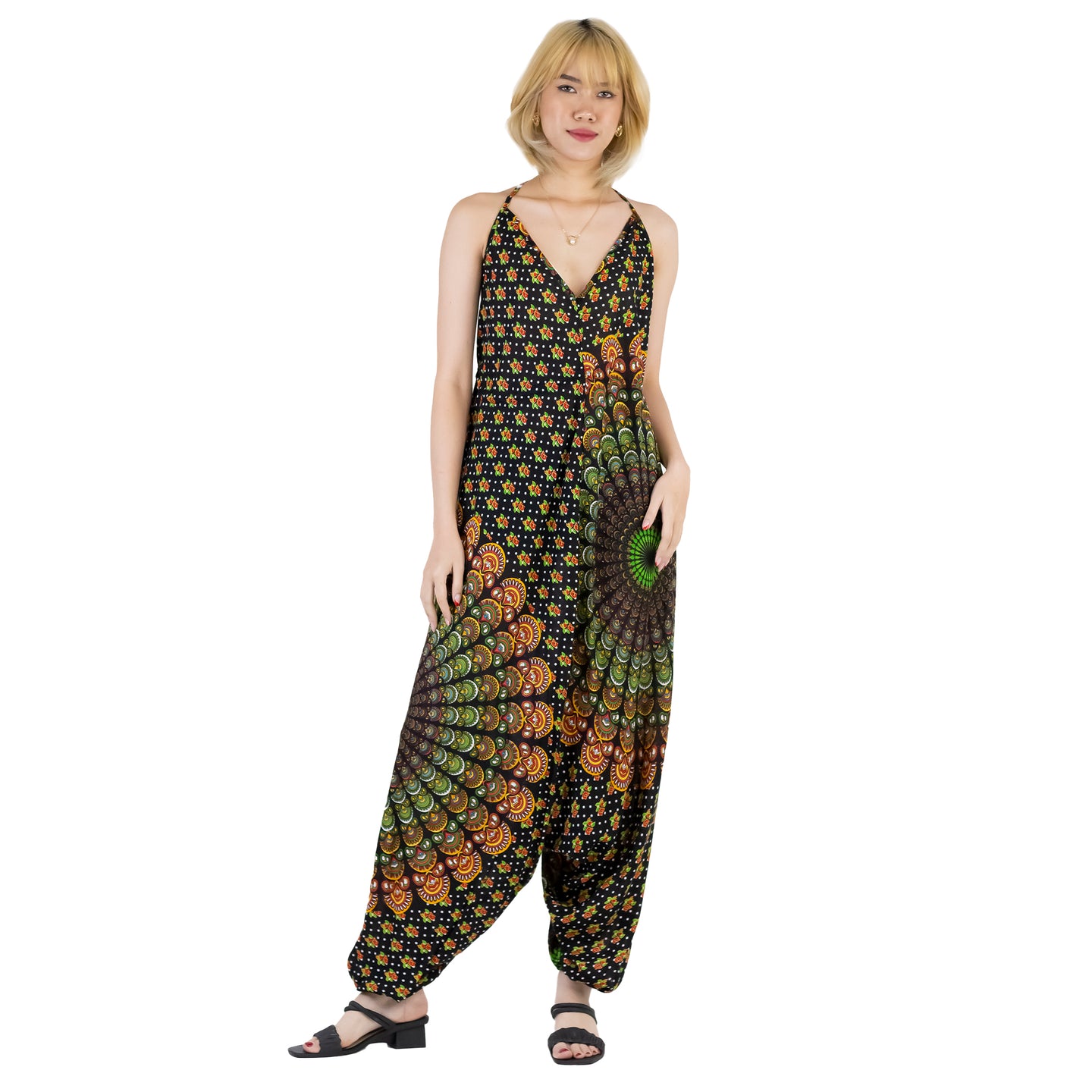 Large Sunflower 128 Women's Jumpsuit in Black JP0064 020128 03