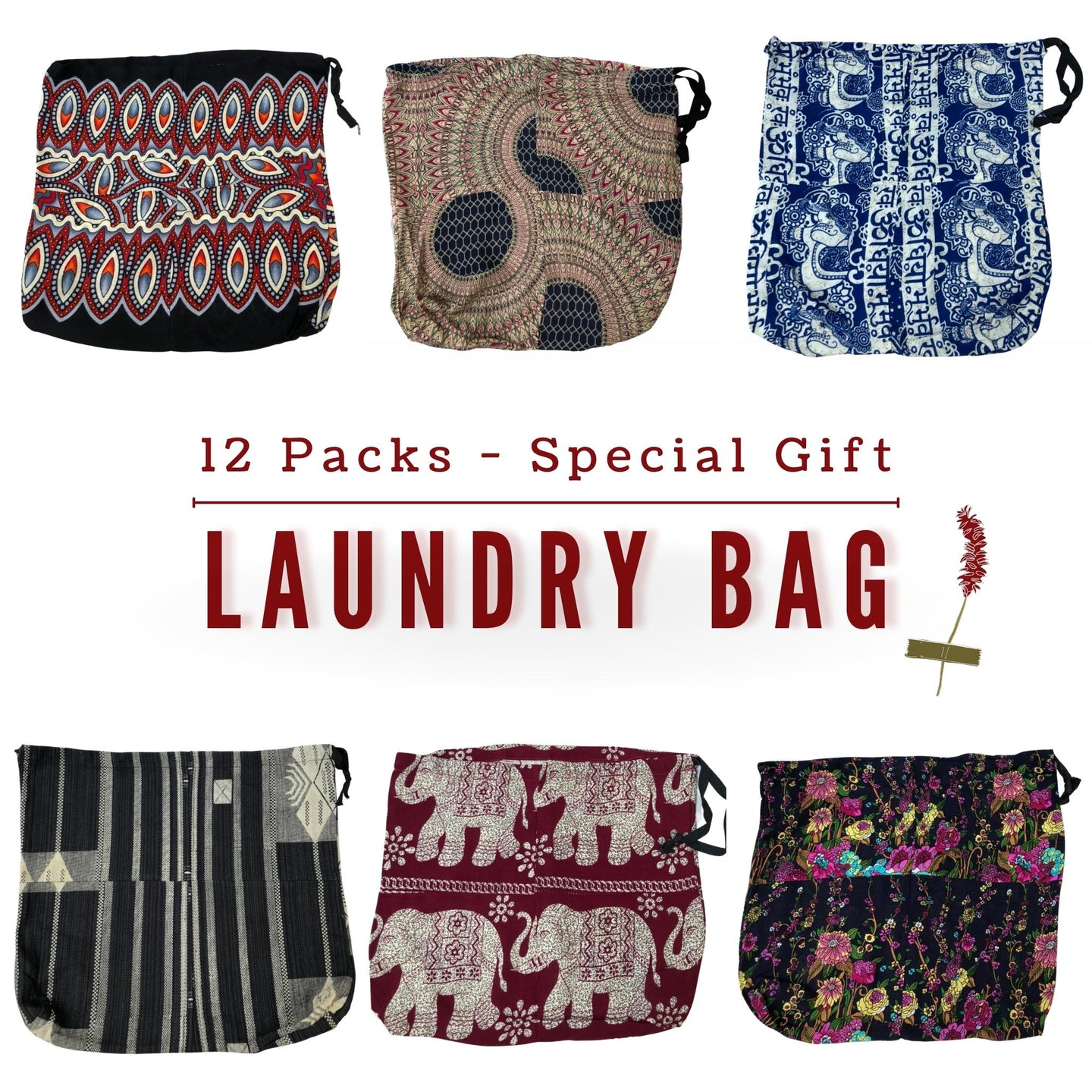 SPECIAL GIFT Laundry Bags - 12 packs! AC0016