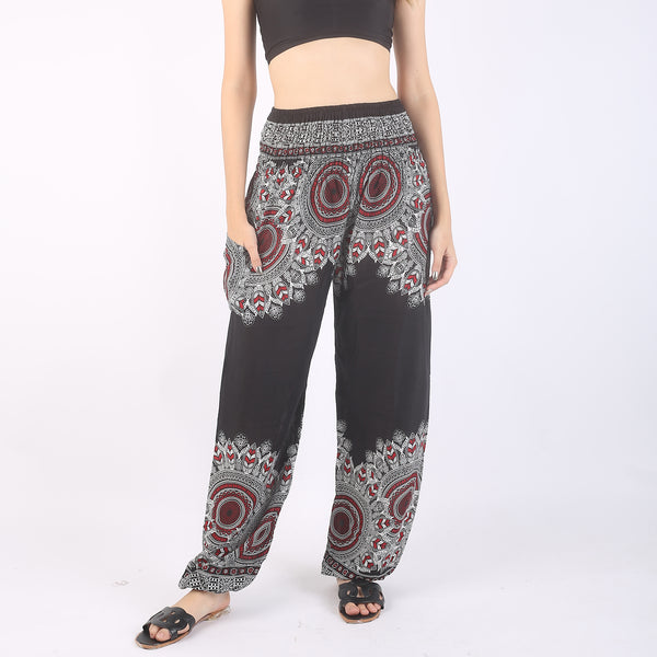 Mandala Lover Women's Harem Pants in Black PP0004 020245 02
