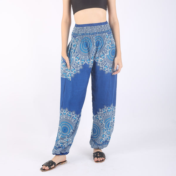 Mandala Lover Women's Harem Pants in Bright Navy PP0004 020245 01