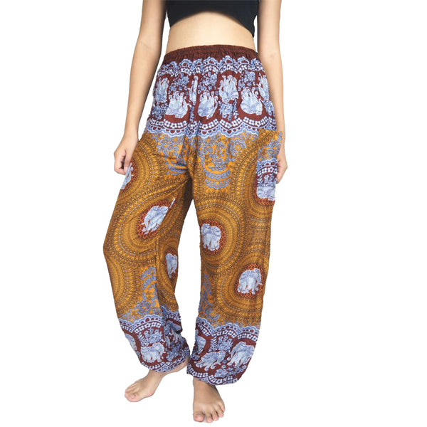 Mandala elephant 71 women harem pants in Brown PP0004 020071 04