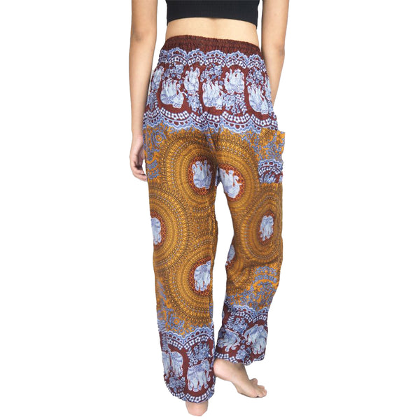 Mandala elephant 71 women harem pants in Brown PP0004 020071 04