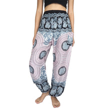 Load image into Gallery viewer, Mandala elephant 71 women harem pants in White PP0004 020071 03